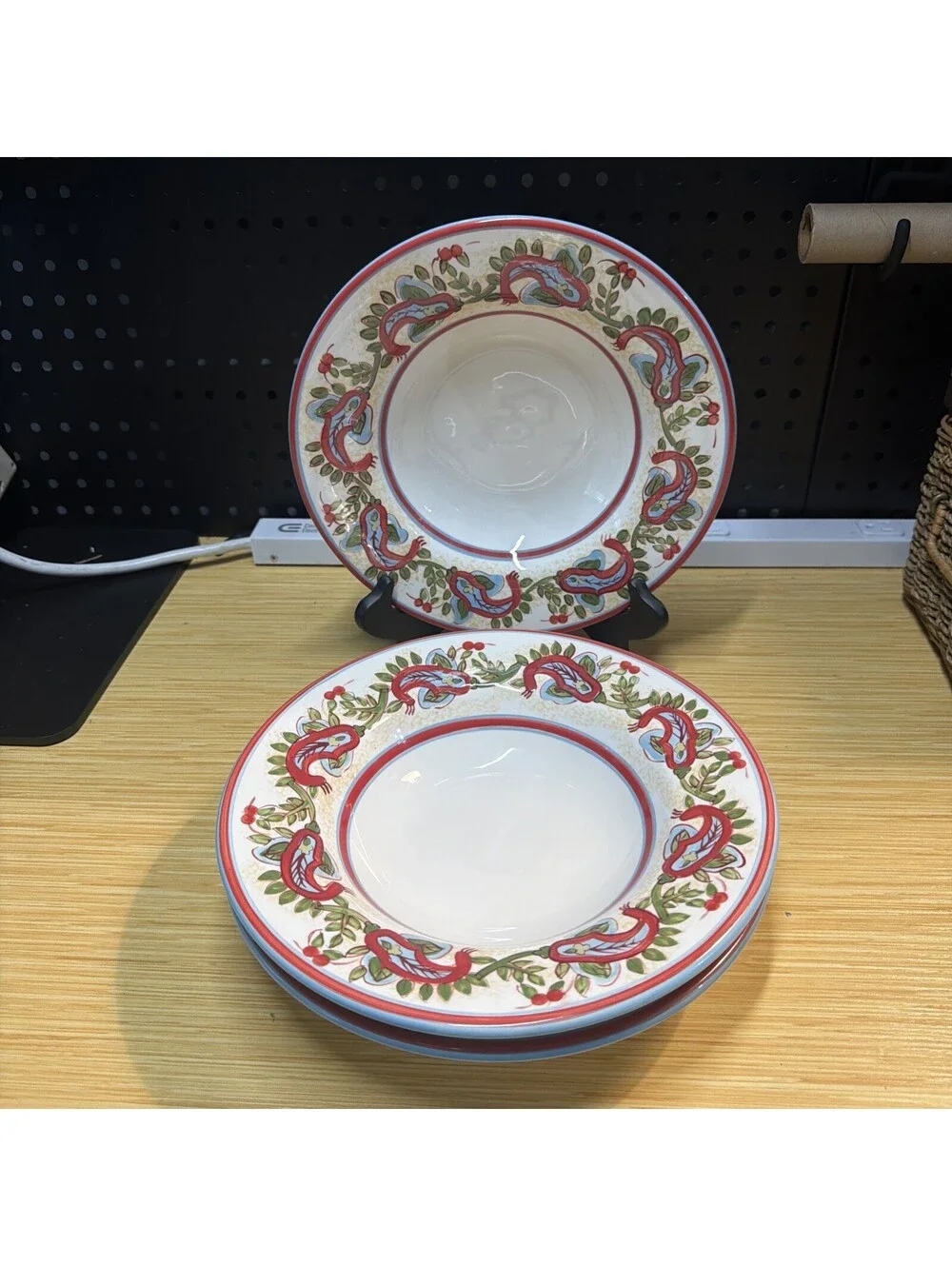 VTG 3 Pottery Barn SAUSALITO PAISLEY 10 1/4